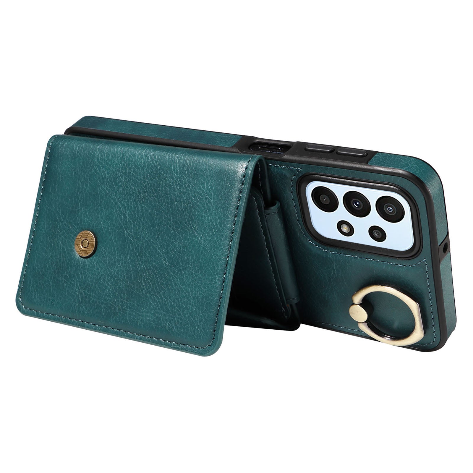 002 For Samsung Galaxy A23 4G A23 5G (Global Version) Back Cover Card Bag Ring Kickstand Litchi Texture Leather Coated TPU Phone Case with Shoulder Strap 002 For Samsung Galaxy A23 4G A23 5G (Global Version) Back Cover Card Bag Ring Kickstand Litchi Texture Leather Coated TPU Phone Case with Shoulder Strap